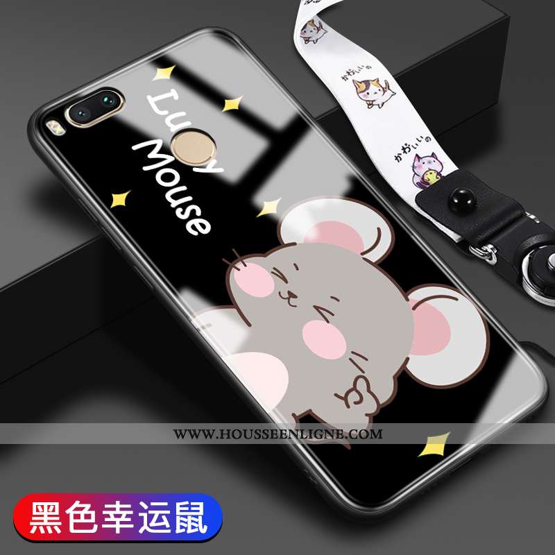 Coque Xiaomi Mi A1 Tendance Fluide Doux Difficile Étui Charmant Tout Compris Verre Rose