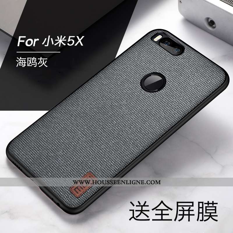Coque Xiaomi Mi A1 Tendance Légère Personnalité Tout Compris Étui Délavé En Daim Incassable Marron