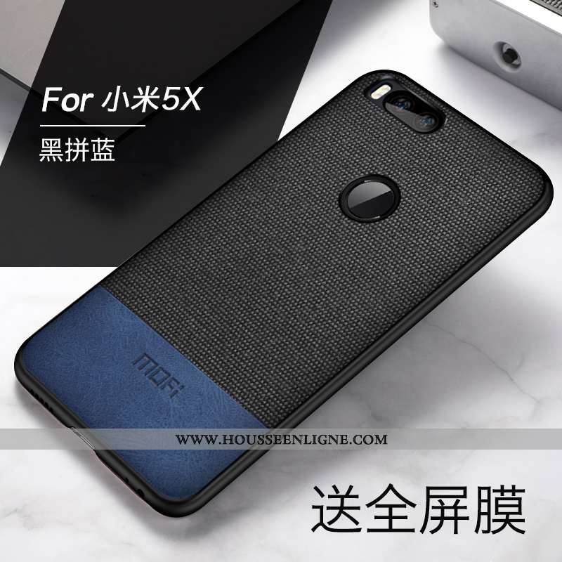 Coque Xiaomi Mi A1 Tendance Légère Personnalité Tout Compris Étui Délavé En Daim Incassable Marron