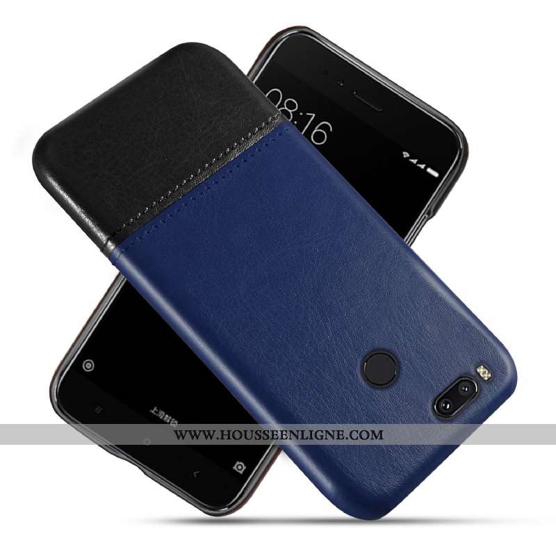 Coque Xiaomi Mi A1 Vintage Cuir Incassable Étui Petit Protection Rouge