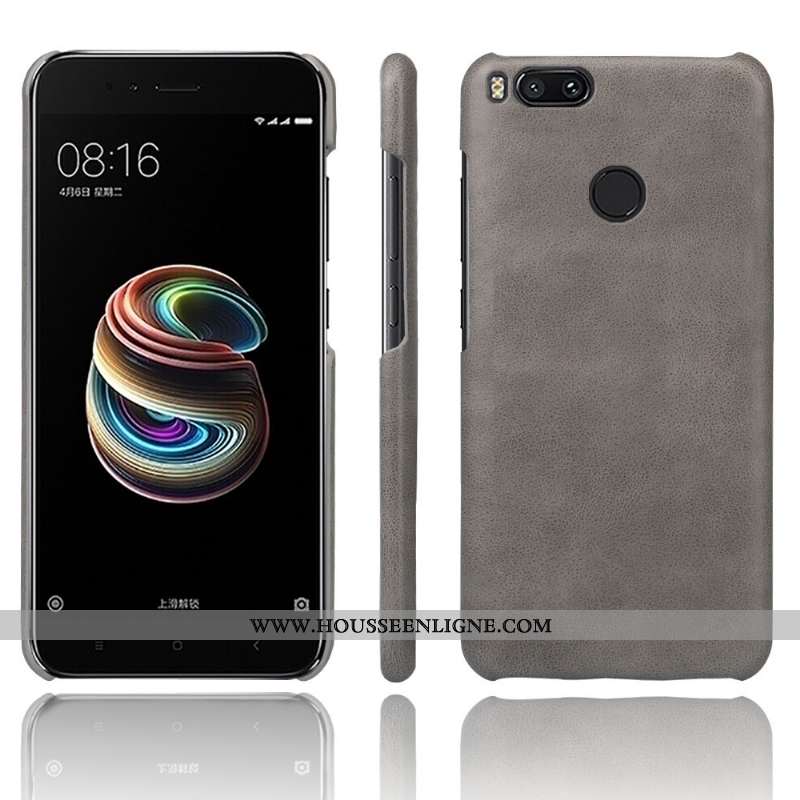 Coque Xiaomi Mi A1 Vintage Cuir Qualité Petit Protection Modèle Fleurie Étui Orange