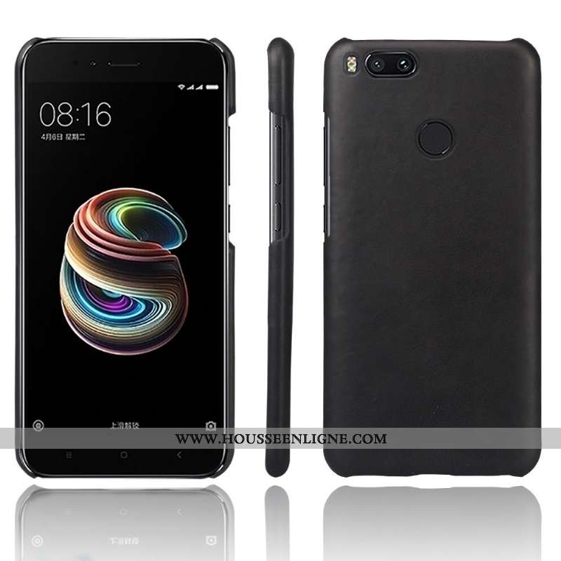 Coque Xiaomi Mi A1 Vintage Cuir Qualité Petit Protection Modèle Fleurie Étui Orange