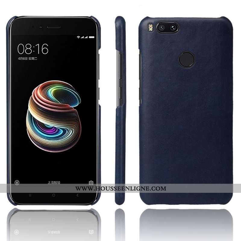 Coque Xiaomi Mi A1 Vintage Cuir Qualité Petit Protection Modèle Fleurie Étui Orange