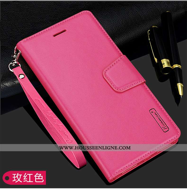 Coque Xiaomi Mi A2 Cuir Cuir Véritable Luxe Étui Véritable Rouge Petit Rose