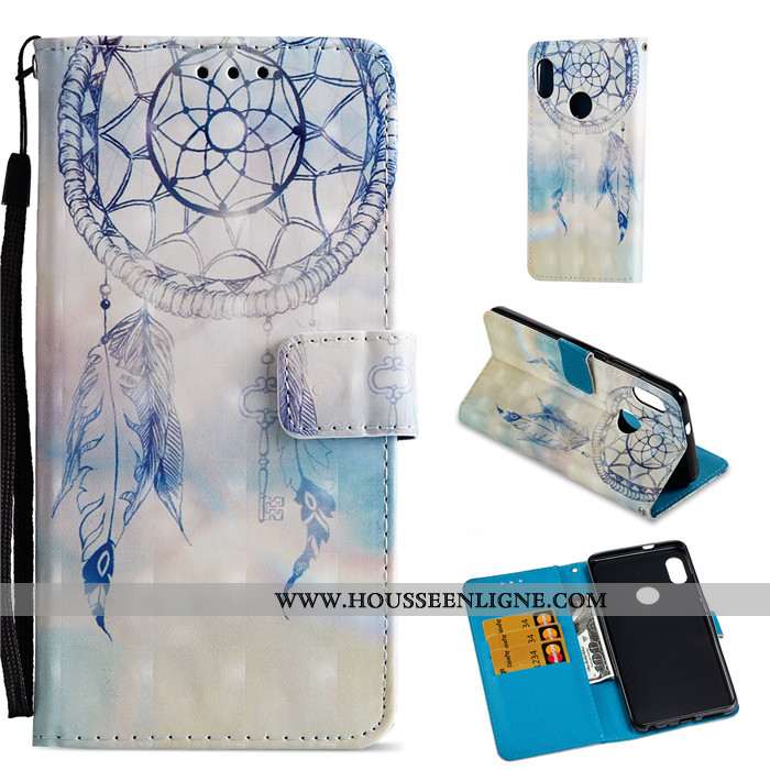 Coque Xiaomi Mi A2 Dessin Animé Charmant Tout Compris Protection Incassable Cuir Bleu