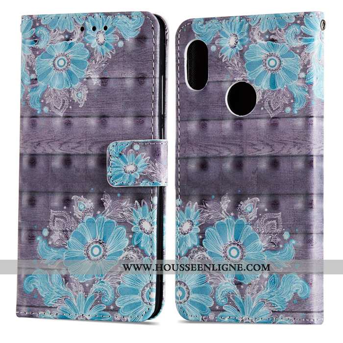 Coque Xiaomi Mi A2 Dessin Animé Charmant Tout Compris Protection Incassable Cuir Bleu