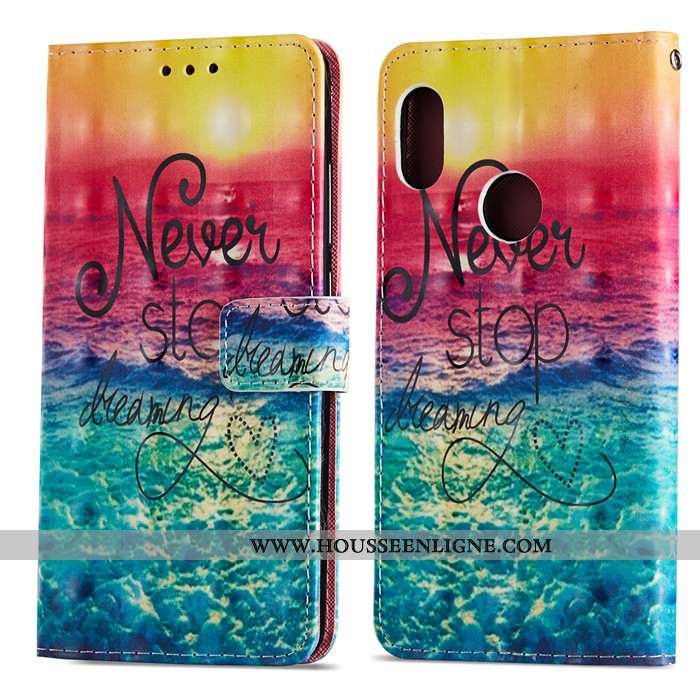 Coque Xiaomi Mi A2 Dessin Animé Charmant Tout Compris Protection Incassable Cuir Bleu