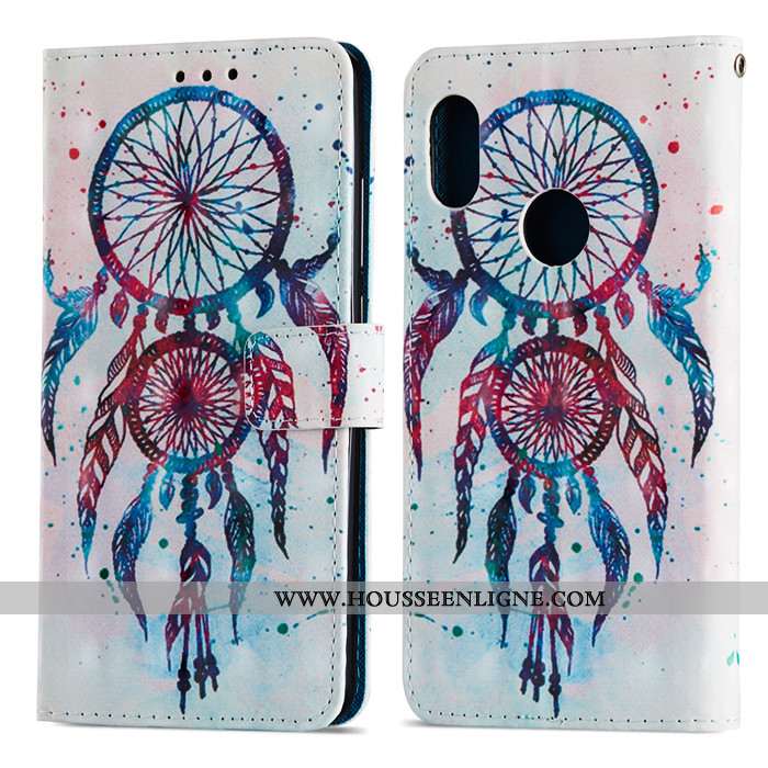 Coque Xiaomi Mi A2 Dessin Animé Charmant Tout Compris Protection Incassable Cuir Bleu