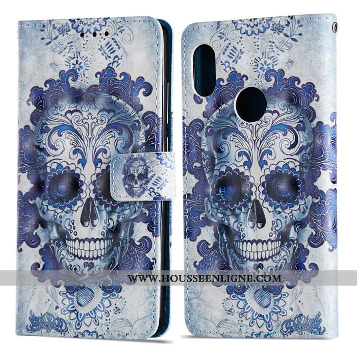 Coque Xiaomi Mi A2 Dessin Animé Charmant Tout Compris Protection Incassable Cuir Bleu