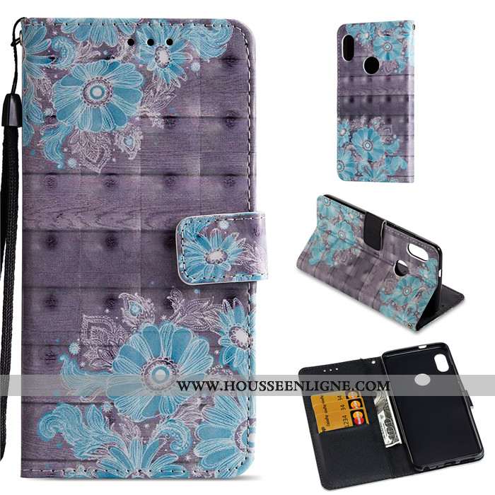 Coque Xiaomi Mi A2 Dessin Animé Charmant Tout Compris Protection Incassable Cuir Bleu