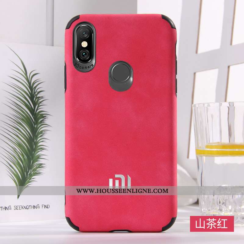 Coque Xiaomi Mi A2 Fluide Doux Silicone Mode Téléphone Portable Incassable Vent Rouge