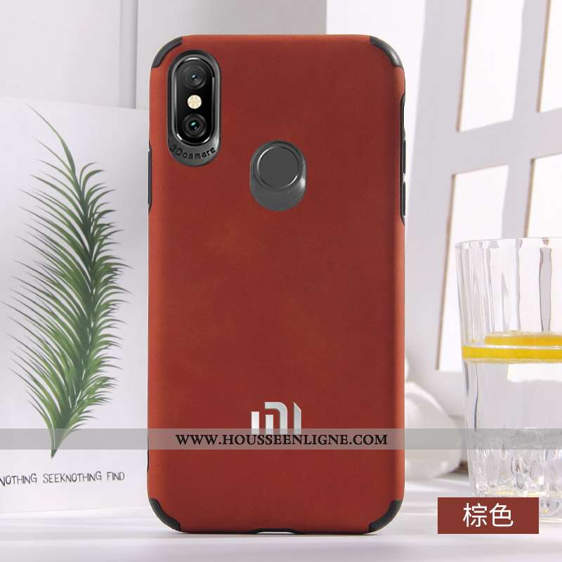 Coque Xiaomi Mi A2 Fluide Doux Silicone Mode Téléphone Portable Incassable Vent Rouge