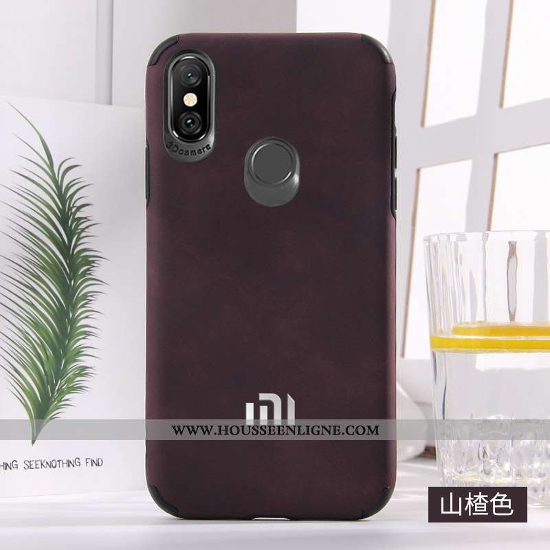 Coque Xiaomi Mi A2 Fluide Doux Silicone Mode Téléphone Portable Incassable Vent Rouge