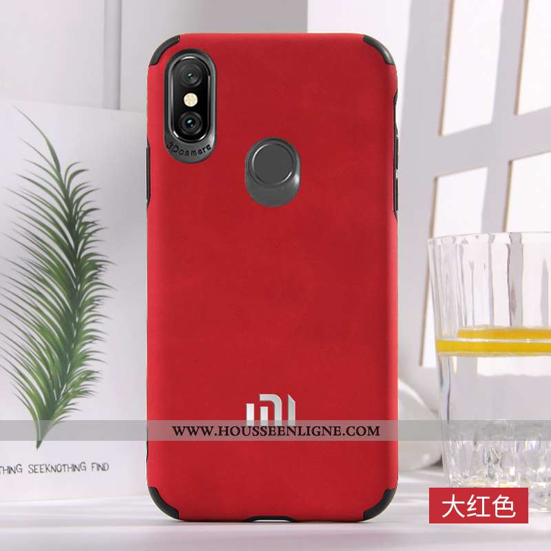 Coque Xiaomi Mi A2 Fluide Doux Silicone Mode Téléphone Portable Incassable Vent Rouge
