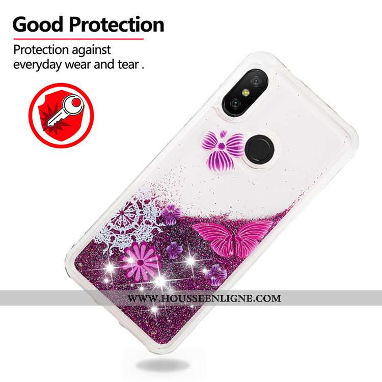 Coque Xiaomi Mi A2 Lite Dessin Animé Créatif Petit Étui Incassable Téléphone Portable Rouge Violet
