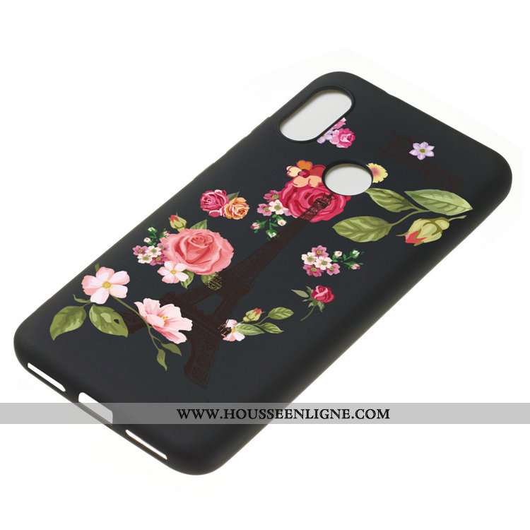 Coque Xiaomi Mi A2 Lite Fluide Doux Délavé En Daim Dessin Animé Tout Compris Étui Incassable Noir