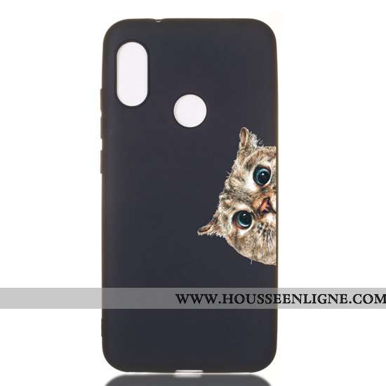 Coque Xiaomi Mi A2 Lite Fluide Doux Délavé En Daim Dessin Animé Tout Compris Étui Incassable Noir