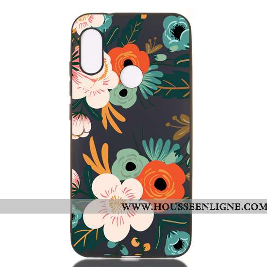 Coque Xiaomi Mi A2 Lite Fluide Doux Délavé En Daim Dessin Animé Tout Compris Étui Incassable Noir