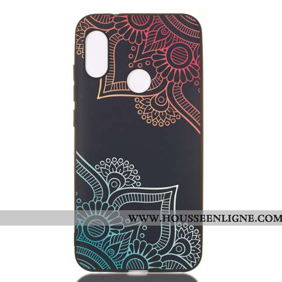 Coque Xiaomi Mi A2 Lite Fluide Doux Délavé En Daim Dessin Animé Tout Compris Étui Incassable Noir