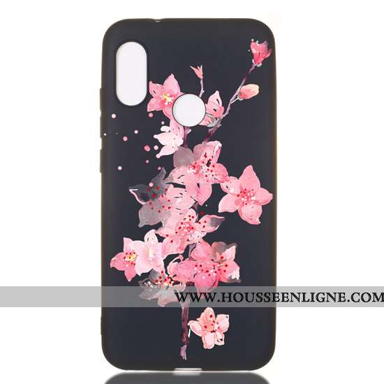 Coque Xiaomi Mi A2 Lite Fluide Doux Délavé En Daim Dessin Animé Tout Compris Étui Incassable Noir