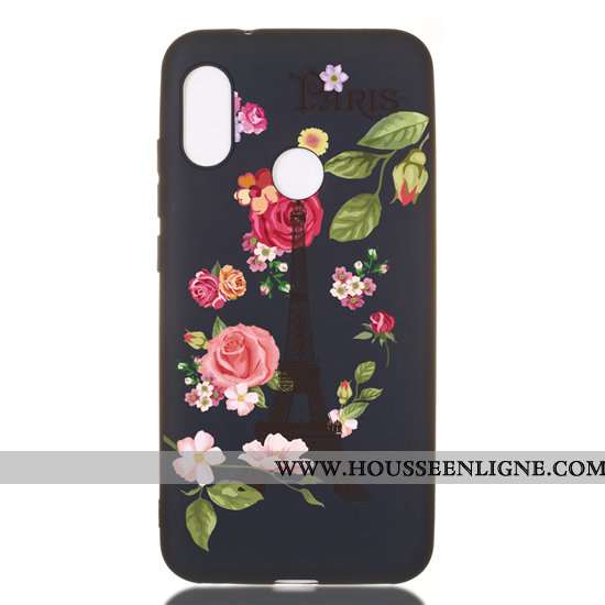 Coque Xiaomi Mi A2 Lite Fluide Doux Délavé En Daim Dessin Animé Tout Compris Étui Incassable Noir