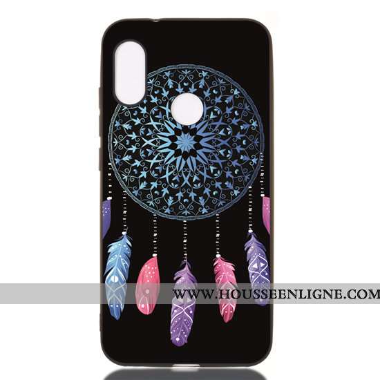 Coque Xiaomi Mi A2 Lite Fluide Doux Délavé En Daim Dessin Animé Tout Compris Étui Incassable Noir