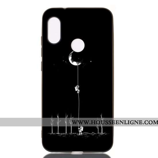 Coque Xiaomi Mi A2 Lite Fluide Doux Délavé En Daim Dessin Animé Tout Compris Étui Incassable Noir