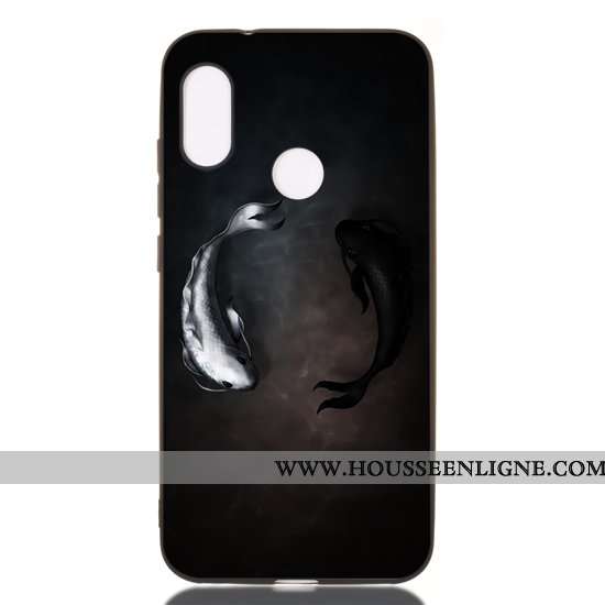 Coque Xiaomi Mi A2 Lite Fluide Doux Délavé En Daim Dessin Animé Tout Compris Étui Incassable Noir