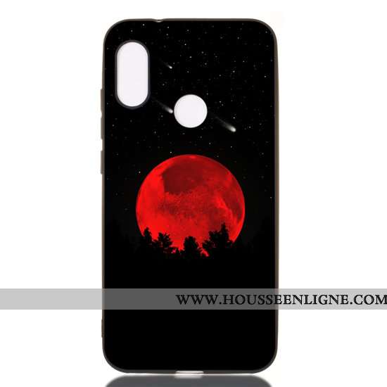 Coque Xiaomi Mi A2 Lite Fluide Doux Délavé En Daim Dessin Animé Tout Compris Étui Incassable Noir