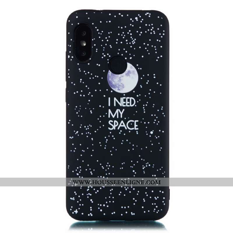 Coque Xiaomi Mi A2 Lite Fluide Doux Délavé En Daim Dessin Animé Tout Compris Étui Incassable Noir