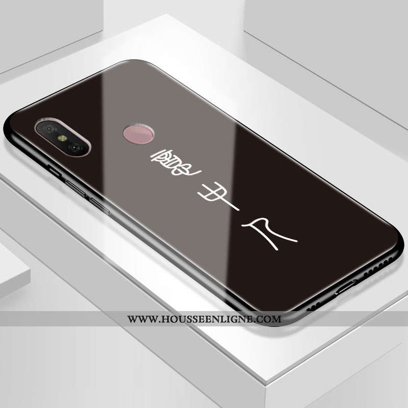 Coque Xiaomi Mi A2 Lite Fluide Doux Protection Étui Miroir Rouge Tempérer Art Blanche