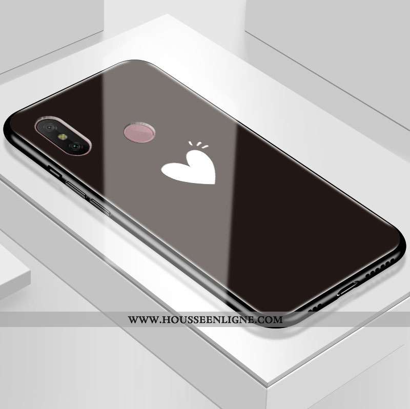 Coque Xiaomi Mi A2 Lite Fluide Doux Protection Étui Miroir Rouge Tempérer Art Blanche