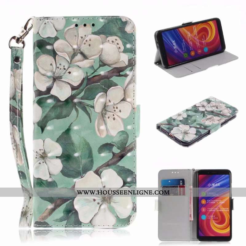 Coque Xiaomi Mi A2 Lite Portefeuille Dessin Animé Plier Rouge Petit Housse Gris