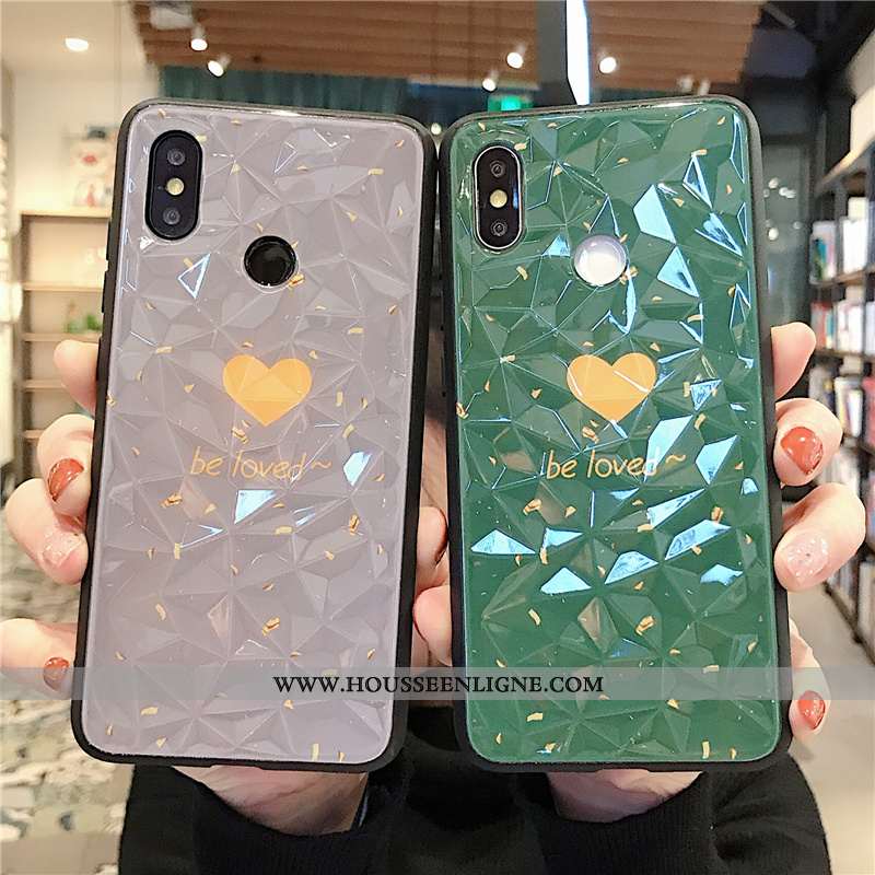 Coque Xiaomi Mi A2 Personnalité Créatif Frais Modèle Fleurie Net Rouge Incassable Protection Verte