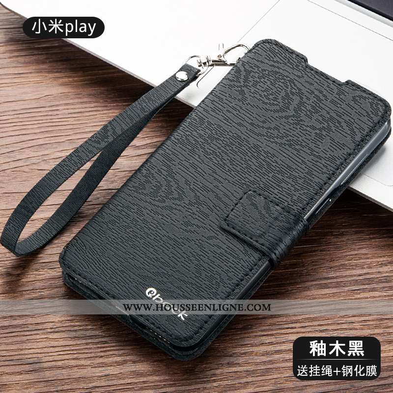 Coque Xiaomi Mi A2 Protection Cuir Tout Compris Petit Étui Incassable Bleu