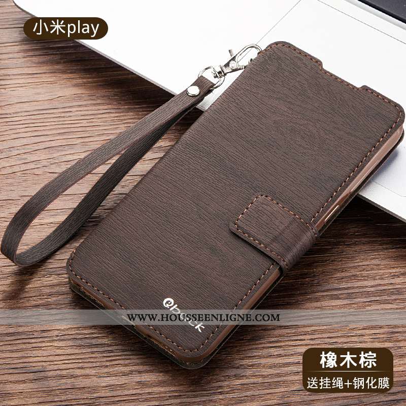 Coque Xiaomi Mi A2 Protection Cuir Tout Compris Petit Étui Incassable Bleu