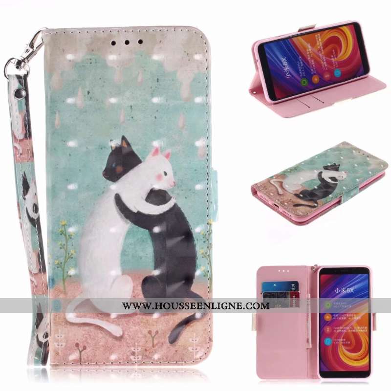 Coque Xiaomi Mi A2 Protection Dessin Animé Fluide Doux Plier Carte Portefeuille Téléphone Portable R