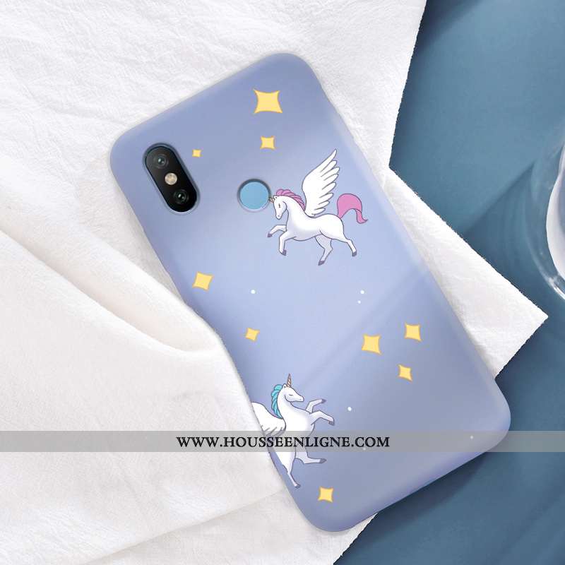 Coque Xiaomi Mi A2 Protection Personnalité Étui Fluide Doux Bleu Petit Amoureux