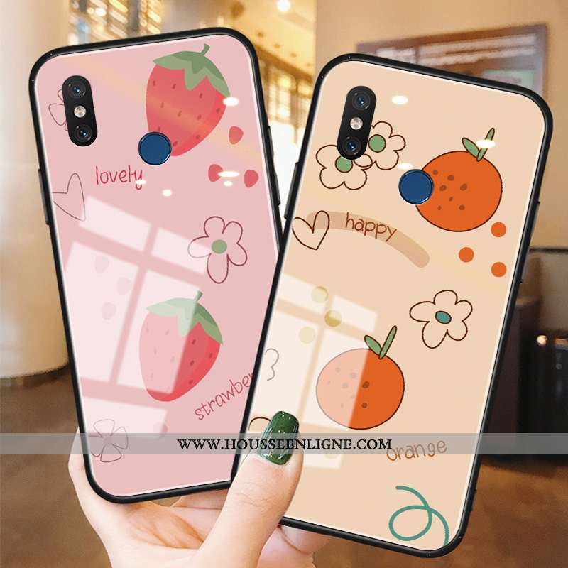 Coque Xiaomi Mi A2 Silicone Protection Jeunesse Étui Simple Créatif Fraise Rose