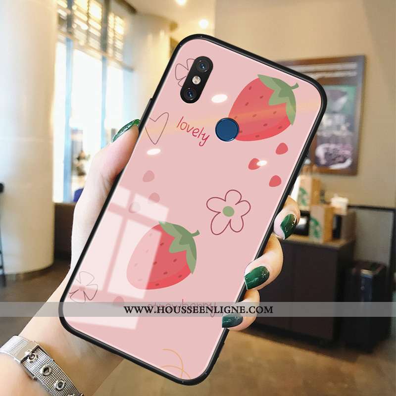 Coque Xiaomi Mi A2 Silicone Protection Jeunesse Étui Simple Créatif Fraise Rose