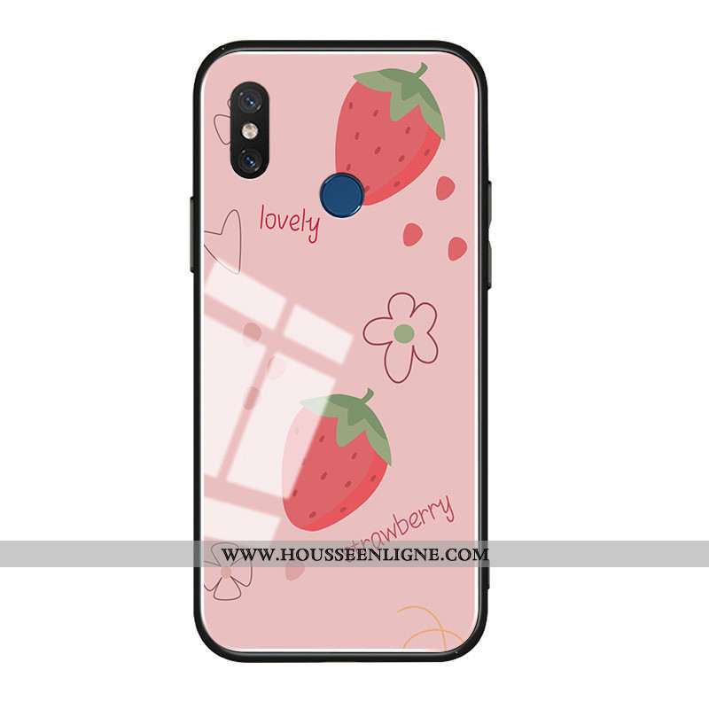 Coque Xiaomi Mi A2 Silicone Protection Jeunesse Étui Simple Créatif Fraise Rose