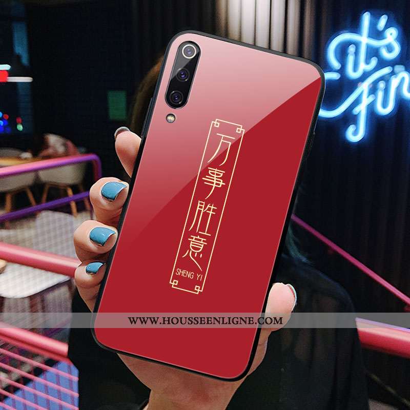 Coque Xiaomi Mi A2 Verre Petit Net Rouge Rouge Rat Téléphone Portable