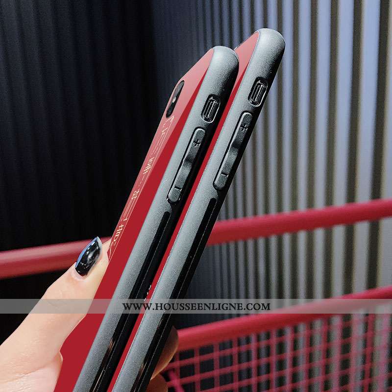 Coque Xiaomi Mi A2 Verre Petit Net Rouge Rouge Rat Téléphone Portable