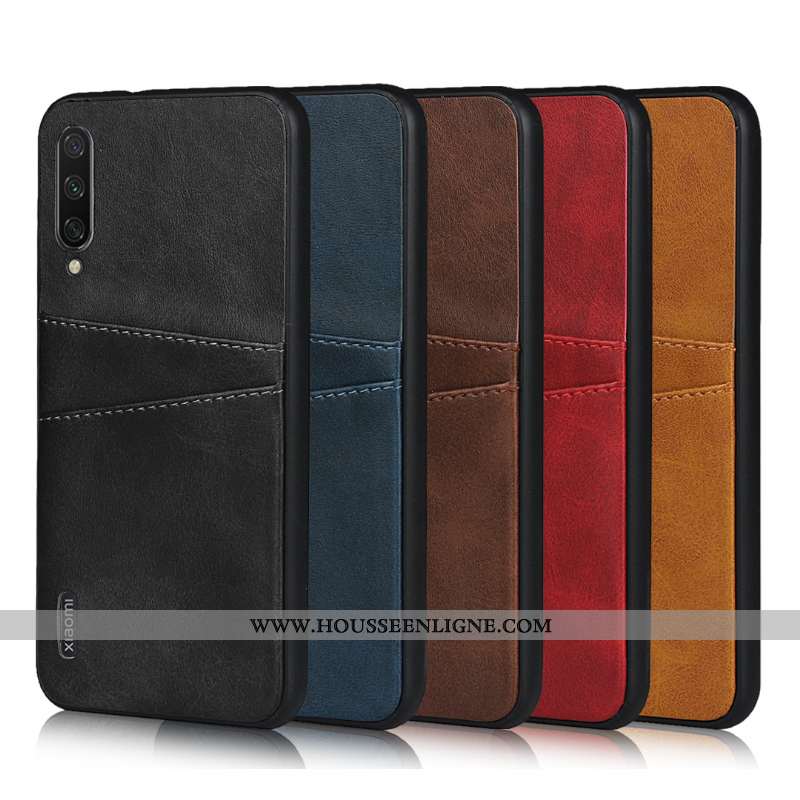 Coque Xiaomi Mi A3 Cuir Carte Téléphone Portable Incassable Noir Sac Carte Petit