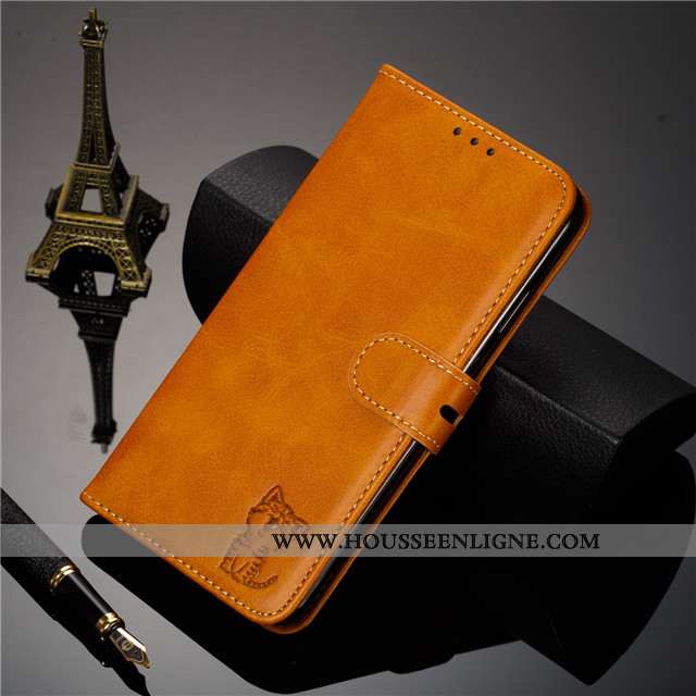 Coque Xiaomi Mi A3 Cuir Fluide Doux Tout Compris Étui Carte Incassable Rouge