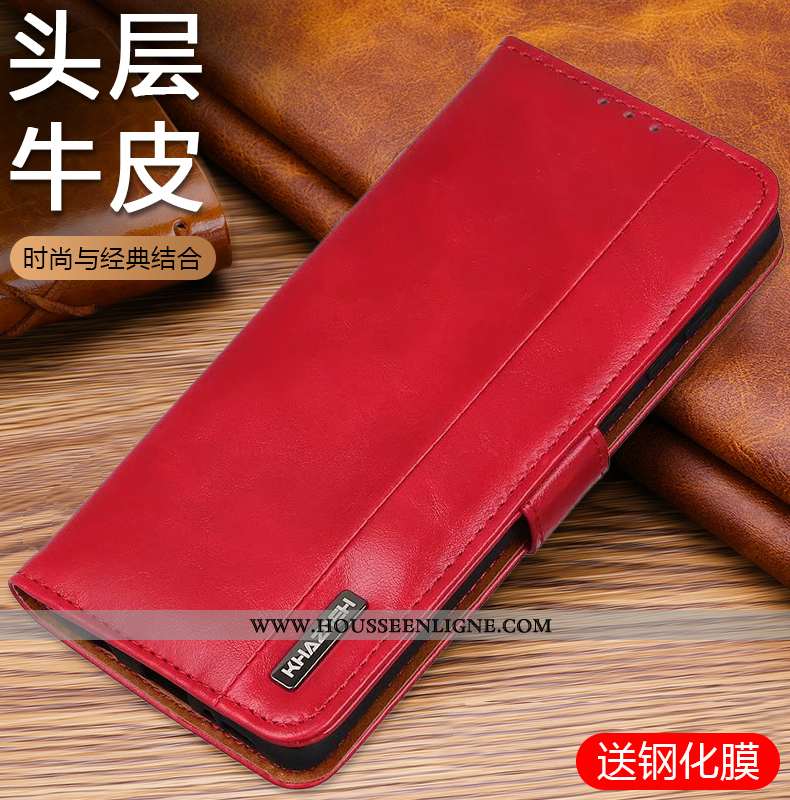 Coque Xiaomi Mi A3 Cuir Véritable Portefeuille Tendance Marron Housse Étui Tout Compris