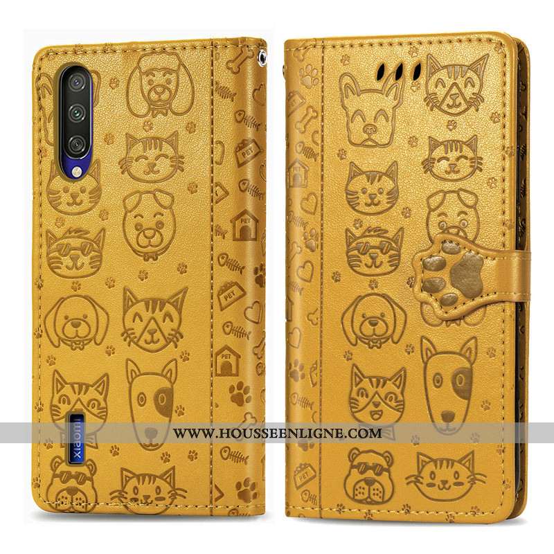 Coque Xiaomi Mi A3 Dessin Animé Cuir Jeunesse Étui Rose Petit