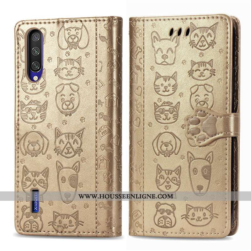 Coque Xiaomi Mi A3 Dessin Animé Cuir Jeunesse Étui Rose Petit