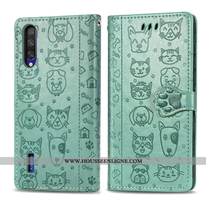 Coque Xiaomi Mi A3 Dessin Animé Cuir Jeunesse Étui Rose Petit
