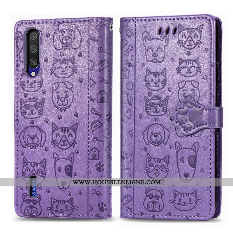 Coque Xiaomi Mi A3 Dessin Animé Cuir Jeunesse Étui Rose Petit